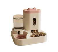 BCJMKDX mangeoire pour Animaux, Distributeur Automatique de croquettes for Chats et Chiens avec Fontaine à Eau, Bol surélevé Grande capacité Conception Anti-basculement(Pink)