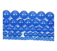 BCJMKDX Perles en Pierres précieuses, Breloque Ronde en calcédoine Bleu Clair Profond, idéale for la création de Bijoux, Broderie et Les Bracelets(4mm About 92 pcs)