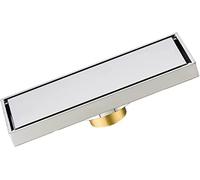 BCJMKDX Siphon de Salle de Bains, Bonde de Douche Sol, bonde linéaire, rectangulaire Invisible en Laiton(Chrome,20x8cm(7.8x3.1Inch))