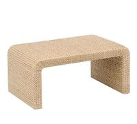 BCJMKDX Table d'appoint. Table Basse Japonaise en rotin Table Basse de Salon sur Pied Bois Massif + rotin Fait à la Main Aucune Installation requise(80 * 50 * 38cm)