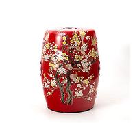 BCJMKDX Tabouret de tambour chinois en céramique, tabouret de jardin rond, vintage, pour chambre à coucher, salon, jardin (rouge)