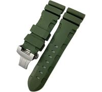 BCMCBV Bracelet de montre en caoutchouc 24 mm 26 mm en silicone pour Panerai Luminor submersible PAM Vert Bleu Bracelet étanche, 26mm