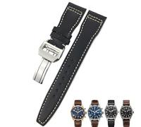 BCMCBV Bracelet de montre en cuir de veau pour IWC Mark LE PETIT PRINCE IW327004 IW377714 Big Pilot Accessoires Boucle pliante 20 mm 21 mm 22 mm, 20mm gold buckle, Agate