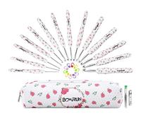 BCMRUN Lot de 14 crochets à crochet en métal à poignée douce Motif floral 2,25 mm-10 mm Blanc