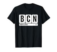 BCN Barcelone Souvenir de Voyage Espagne Texte Noir T-Shirt Graphique avec Valeur