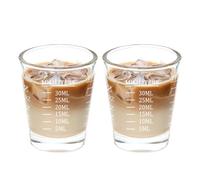 BCnmviku Verres à shot de 30 ml - Petit verre doseur avec graduation (oz, cuillère à café, ml, ml), verre doseur pour cocktail, tequila, vodka, café, lait (blanc)