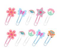 BCOATH 10 Pièces de Clips de Documents Vintage Hippie en Métal et Silicone Multifonction pour Bureau et École, Marque-pages Fantaisie Résistants et Originaux Style Plusieurs styles