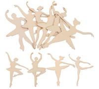 BCOATH 10 Pièces en Bois Silhouette Ballet pour Loisirs Créatifs Décoration Maison Léger Matériau Bois pour Projets DIY et Ornements Créatifs Garçon et Filles Étudiants