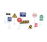 BCOATH 10 pièces Miniature Traffic Sign Toy Set for Bright Road Block Models for Early Traffic Safety Awareness and Interactive Play
