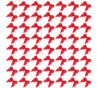BCOATH 100 Pièces Nœud Décoratif Nœud Soi-même Petit Rouge en Polyester, Léger et Facile à Ranger, pour Cartes et Couture, Décoration de Noël