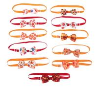 BCOATH 11 Pièces Cravates pour Chien et Chat Nœuds Ajustables Motif Érable et Citrouille Accessoires pour Fête Automnale