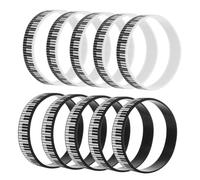 BCOATH 12 pièces Bracelets Silicone Piano Clavier Noir et Blanc Accessoires Musique Confortables pour Fête Cadeaux Invités Anniversaire Musiciens et Professeurs Lot