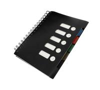 BCOATH 150 feuilles Cahier à Spirale avec Intercalaires Séparateurs PP Noir Pages Lignées Carnet Bureau et Journal pour Homme Organiseur pour École et Travail
