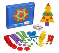 BCOATH 155 pièces Puzzle Bois Colorées Tangram Éducatif pour Garçon Fille Préscolaire avec Sac de Rangement Blocs Formes Géométriques Créatives
