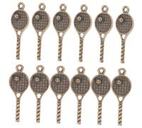 BCOATH 18 pcs Breloques Raquette Tennis Vintage Antique Pendentifs Accessoires DIY Bijoux pour Bracelets Colliers Charms Légers et Délicats pour Création Personnalisée