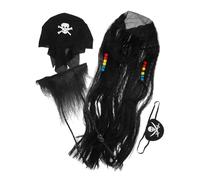 BCOATH 1ensemble Déguisement Pirate Halloween Set De Perruque Barbe Et Cache-œil Cosplay Pour Fêtes Thématiques Et Costumes
