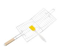 BCOATH 1ensemble Set Accessoires De Barbecue Inoxydable Avec Panier à Et Brosse à Kit Pratique Pour Grillades Extérieur Pique- Et Camping