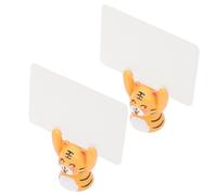 BCOATH 2 Ensembles Figurine de Tigre, Ornement Carte de Vœux, Résine et Papier, Support de Cartes, Décoration de Bureau Maison, Présent Créatif pour L'année du Tigre