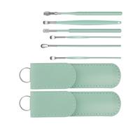 BCOATH 2 Kits D'outils de Nettoyage des Oreilles 6 Pièces en Acier Inoxydable 304, Nettoyeur Auriculaire Pratique et Portable, Décapant de Cire Multifonction pour Soins Domestiques