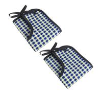 BCOATH 2 pièces Bavoirs Adultes pour Personnes Âgées Réglables et Absorbants Serviettes de Table Pratiques pour Repas Protection Anti-salive pour Malades et Handicapés Lot de Bleu Foncé