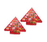BCOATH 2 Pièces Boîtes de Calendrier de de Noël Papier Kraft Boîtes Vides pour Friandises et Cadeaux Décoration Festive pour Fête et Décompte des Jours des Vacances