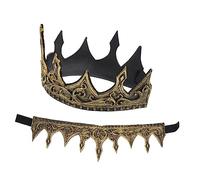 BCOATH 2 Pièces Couronne Médiévale pour Hommes Lot de PU Souple Diadème Costume Halloween et Cosplay Accessoires de Fête Élégants pour Rois et Princes