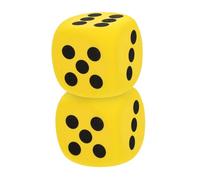 BCOATH 2 Pièces Dés Mousse EVA Jaune Grandes Dimensions pour Jeux de Table et Éducation Dés Ronds Sécurisés et Accessoires de Jeu pour Garçon Fille et Fêtes