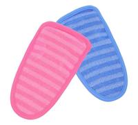 BCOATH 2 pièces Exfoliants Double Face pour de Lavage Doux pour Corps et Visage Exfoliation Adaptés Peau Sensible Bleu et Rose