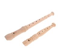 BCOATH 2 pièces Flûte à Bec Soprano Bois Naturel Compatible Doigté Allemand et Anglais Instrument Musical Léger pour Garçon Fille Débutants Éducatif Sonore