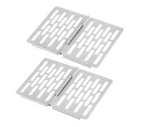 BCOATH 2 Pièces Grille Barbecue Pliable en Acier Inoxydable, Maille Fine | Argenté, Métal Résistant, Transport Facile, Cuisson au Charbon Plaque, pour Burgers et Petits Légumes