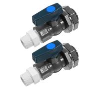 BCOATH 2 Pièces Kit Robinet Cuve Eau Pluie PVC 3/4'' Noir Multifonction avec Vanne de Contrôle pour Tonneau de Pluie et Récupérateur Eau de Pluie