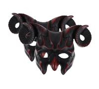 BCOATH 2 pièces Masque Cornes de Bœuf Halloween Demi-visage Réaliste pour Cosplay et Bal Masqué Unisexe Accessoire Léger et Portable pour Fête Déguisée