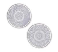 BCOATH 2 Pièces Moule Rond en Silicone pour sous-Verres DIY, Mandala | Transparent, Souple et Antiadhésif, pour Loisirs Créatifs et Goûter, Format Compact, Style Simple