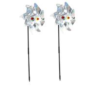 BCOATH 2 pièces Moulinet Vent Coloré à Paillettes Éoliennes Réfléchissantes Effaroucheur Oiseaux Décoration Jardin Pelouse