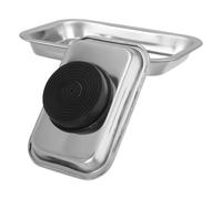 BCOATH 2 Pièces Plateau Magnétique en Acier Inoxydable pour Vis et Écrous, Organisateur Compact et Anti-perte pour Tâches D'assemblage et Bricolage Argenté