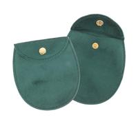 BCOATH 2 pièces Pochette de Rangement Épais pour Montres et Bijoux Lot de Portables Verts Demi-Lune avec Bouton-Pression Étui Pratique pour Montre de Poche et Accessoires