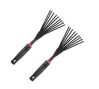 BCOATH 2 pièces Râteau de Jardin Dents à Main avec Manche Ergonomique Noir Outil Flexible pour Désherbage Lot pour Jardinage Extérieur et Nettoyage Rapide