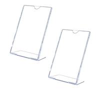 BCOATH 2 Pièces Support de Table Acrylique Transparent Lot de Porte-affiche Incliné pour Affichage Prix et Menu Présentoir Stable pour Restaurant Magasin Bureau et Exposition