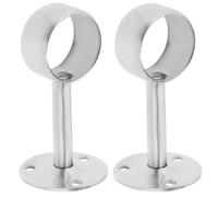 BCOATH 2 pièces Support Tringle Inoxydable pour Barre de Placard Fixation Murale Robuste pour Rideau et Penderie Lot de Installation Facile et Gain de Place