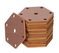 BCOATH 24 Pièces Cartes de Tissage Hexagonales en Bois à 7 Trous | Coloris Café, Format 7, 50x6, 50x0, 25cm, Bords Lisses et Mesure Claire pour Projets Manuels