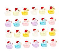 BCOATH 24pièces Mini Figurines De Canards Résine Lumineuses Décorations De Noël pour Paysage Et Jardin Canards Miniatures Glowing in The Dark