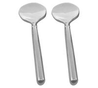 BCOATH 2pcs Spatules de Beauté en Alliage de Zinc Argentées Mini Spatules Cosmétiques Portables pour Crème Yeux et Produits de Soin Visage, pour Trousse de Maquillage