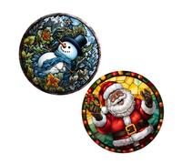 BCOATH 2pièces Autocollants De Fenêtre Noël Cartoon De Décorations Statiques Pour Vitrines Stickers Colorés Pour Fenêtres Et Portes Les Fêtes