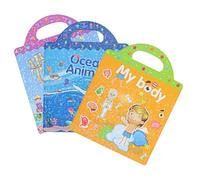 BCOATH 3 Ensembles Autocollants Réutilisables pour Tout-Petits de Scènes Éducatives avec Stickers Repositionnables Favorisant Concentration et Créativité des Garçon Fille