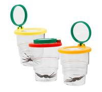 BCOATH 3 pièces Boîte Loupe Insecte avec Loupe Intégrée Conteneur Transparent Observation pour Garçon Fille Kit Exploration Nature et Apprentissage des Insectes