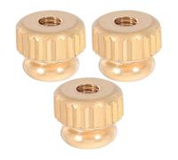 BCOATH 3 Pièces Écrou Moleté en Métal Or pour Réparation Valve de Trombone et Touche D'instrument Tuba, Stabilité Améliorée et Design Classique pour Musiciens Professionnels