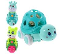 BCOATH 3 pièces Voiture à Inertie à Tirer Modèle Cartoon Mixte Chien Cerf Tortue Mini Véhicules pour Garçon Fille Jouets Ludique et Décoratifs