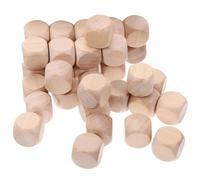 BCOATH 30 Dés en Bois Vierges à 6 Faces, Lot de 30 Pièces, Bois Naturel Non Finition pour Loisirs Créatifs et Jeux, pour Projets DIY et Présents Garçon et Filles
