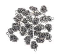 BCOATH 30 Pièces Pendentif Bijou Alliage Tête de Mort Argenté | Accessoire Bijoux Creation, Pendentif Personnalisable pour Collier Fait Main, Trou Suspendu, Style Simple
