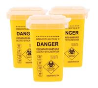 BCOATH 3pièces Conteneurs Pour Déchets De Canules Couvercle Sécurisé Bac De Recyclage Pour Aiguilles Usagées Transport Facile Usage Hôpitaux Et Salons De Tatouage Jaune